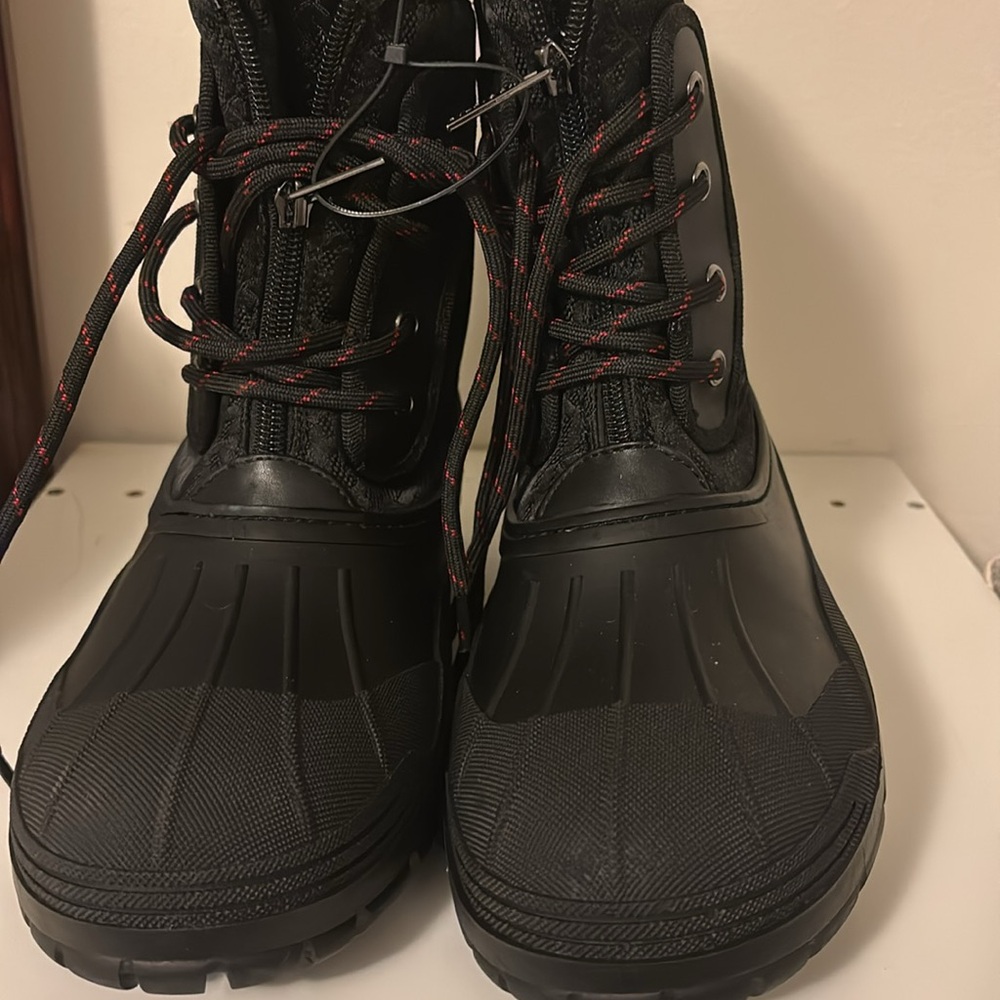 Tommy Hilfiger Black Rain & Snow Boots with Rugged Soles